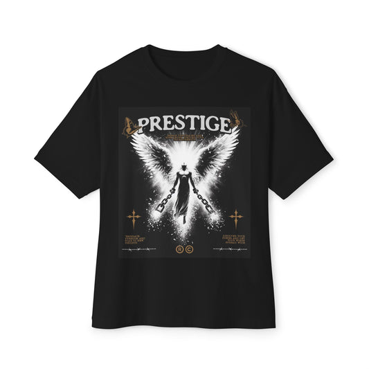 Unisex Oversized Boxy Tee with Angel Graphic, Casual Streetwear
