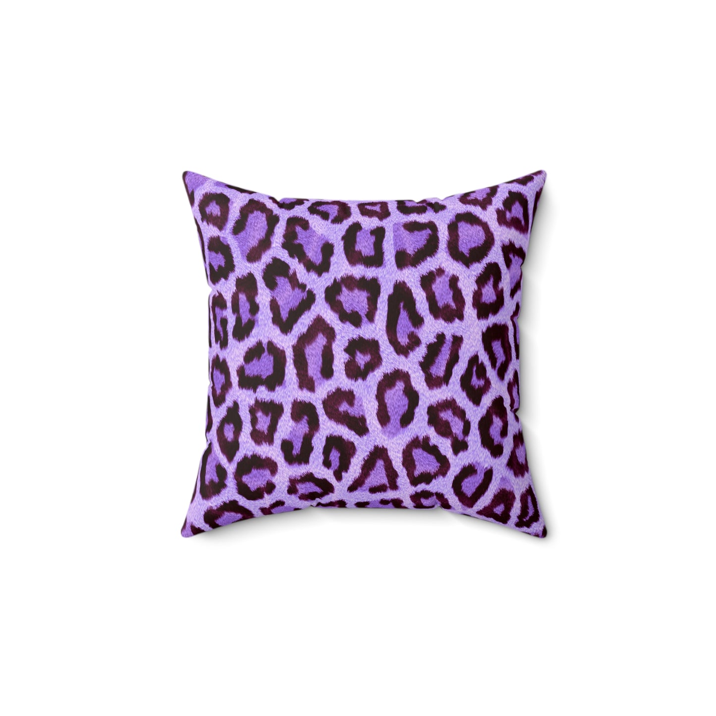 Almohada cuadrada de poliéster hilado - Textura Violeta Leopardo