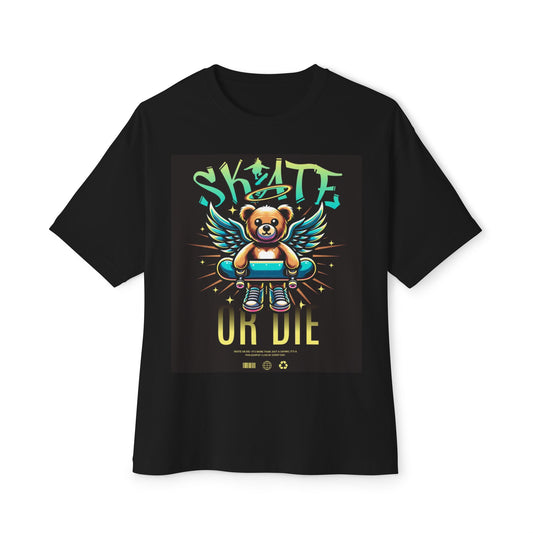 Skate or Die Graphic Tee, Fun Streetwear, Unisex Boxy Shirt, Casual Outfit, Gift for Skateboarders