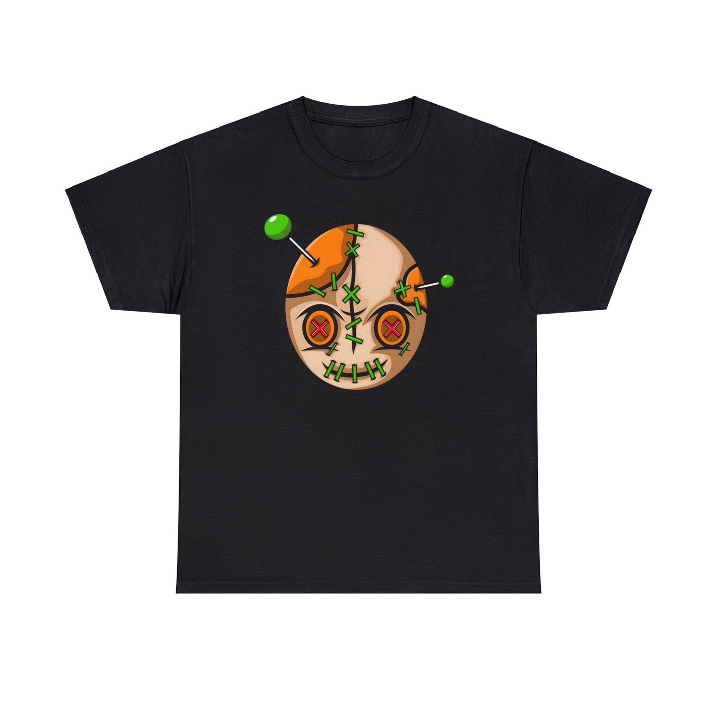 Camiseta unisex de algodón pesado - Cara vudú con alfileres