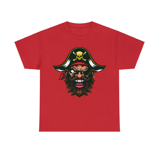 Camiseta unisex de algodón pesado - Capitán Pirata Cara