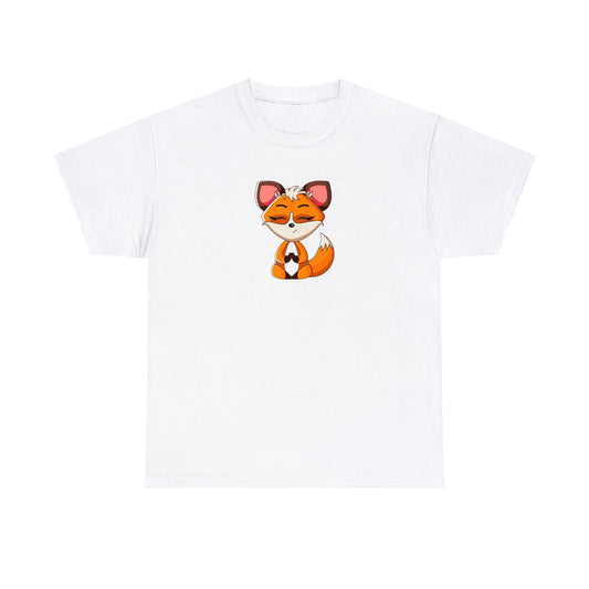 Camiseta unisex de algodón pesado - Cute Fox Yoga