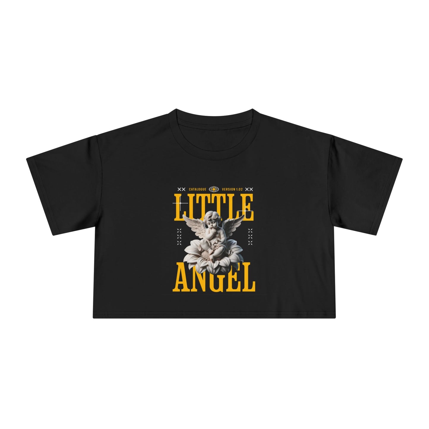 Little Angel Graphic Women's Crop Tee - Trendy Streetwear, Casual Outfit, Gift for Her, Festival Wear