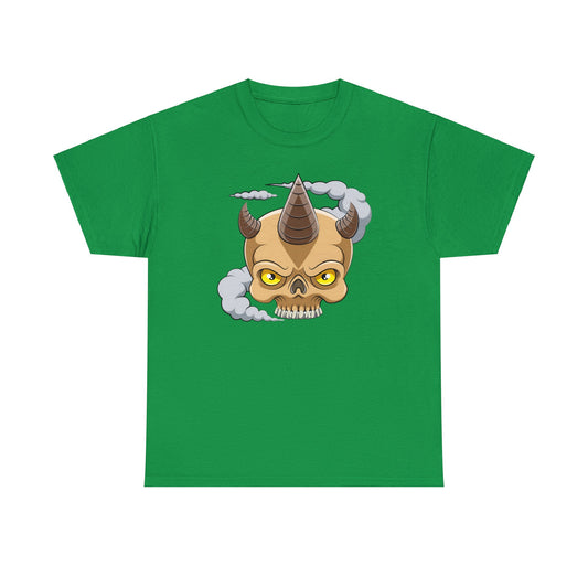 Camiseta unisex de algodón pesado - Cabeza de calavera con cuerno