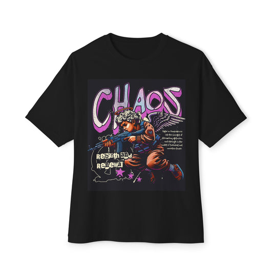 Chaos Unisex Oversized Boxy Tee - Retro Graphic Tee