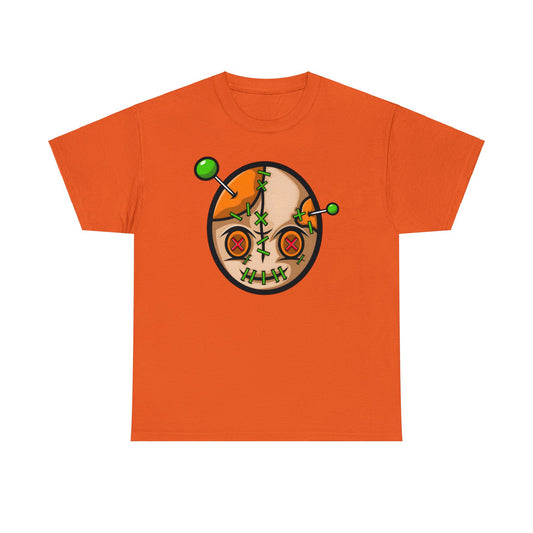 Camiseta unisex de algodón pesado - Cara vudú con alfileres