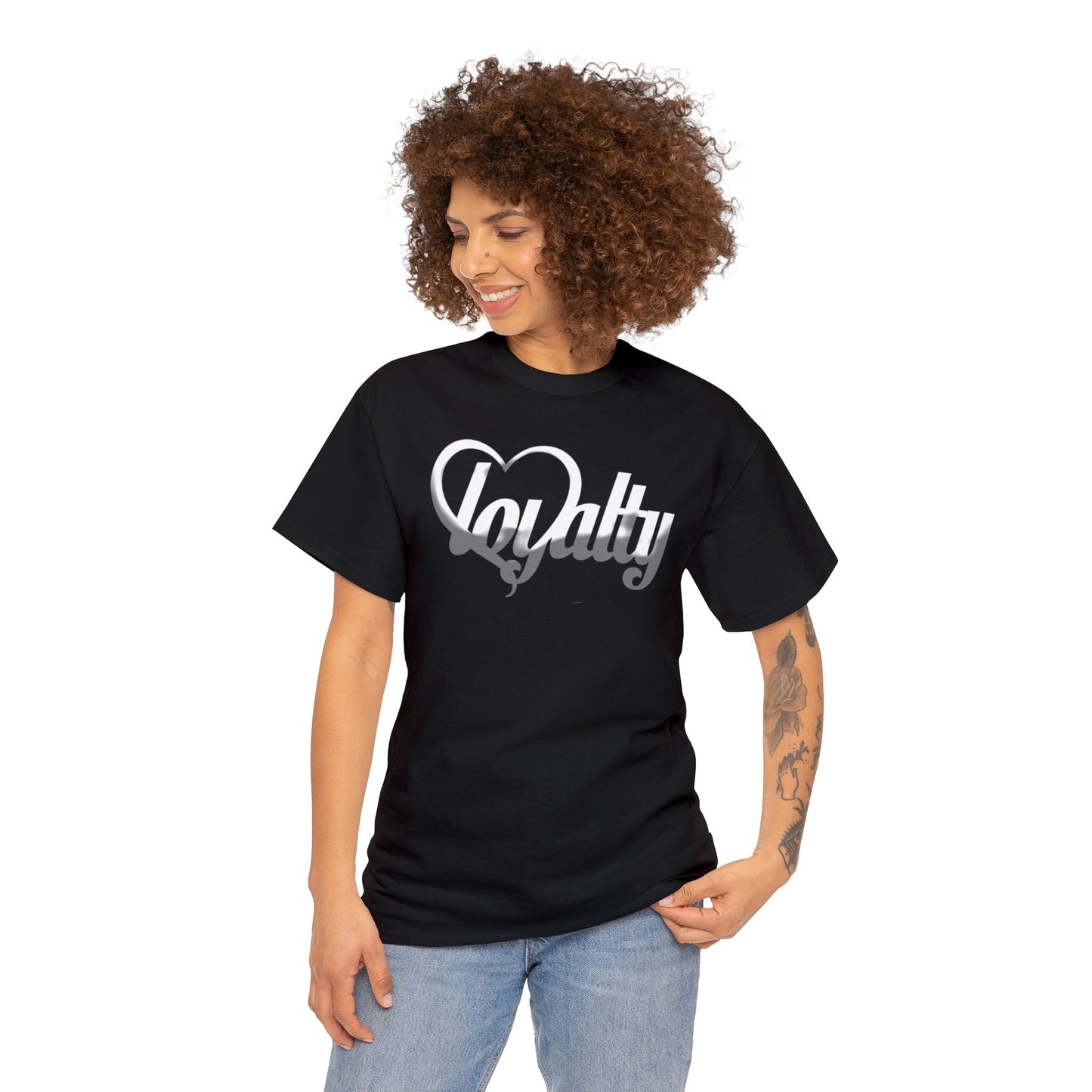 Camiseta unisex de algodón pesado - Corazón blanco de lealtad
