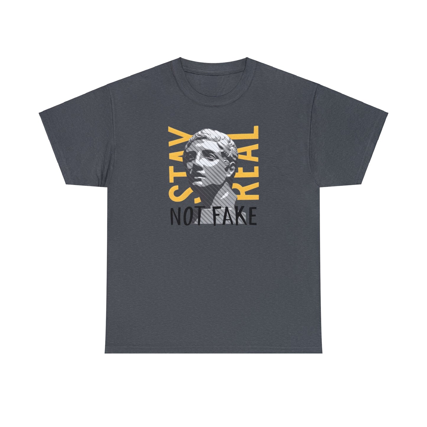 Camiseta unisex de algodón pesado - La estatua griega se mantiene real, no falsa