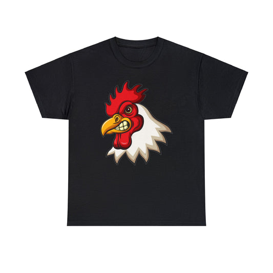 Camiseta unisex de algodón pesado - Cabeza de gallo de pollo