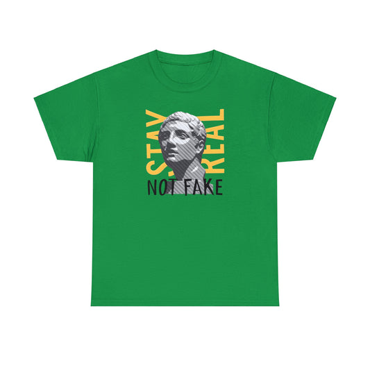 Camiseta unisex de algodón pesado - La estatua griega se mantiene real, no falsa