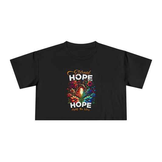 Eternal Hope Women's Crop Tee - Inspirational T-Shirt, Cute Summer Top, Casual Comfort Wear, Positive Vibes Clothing