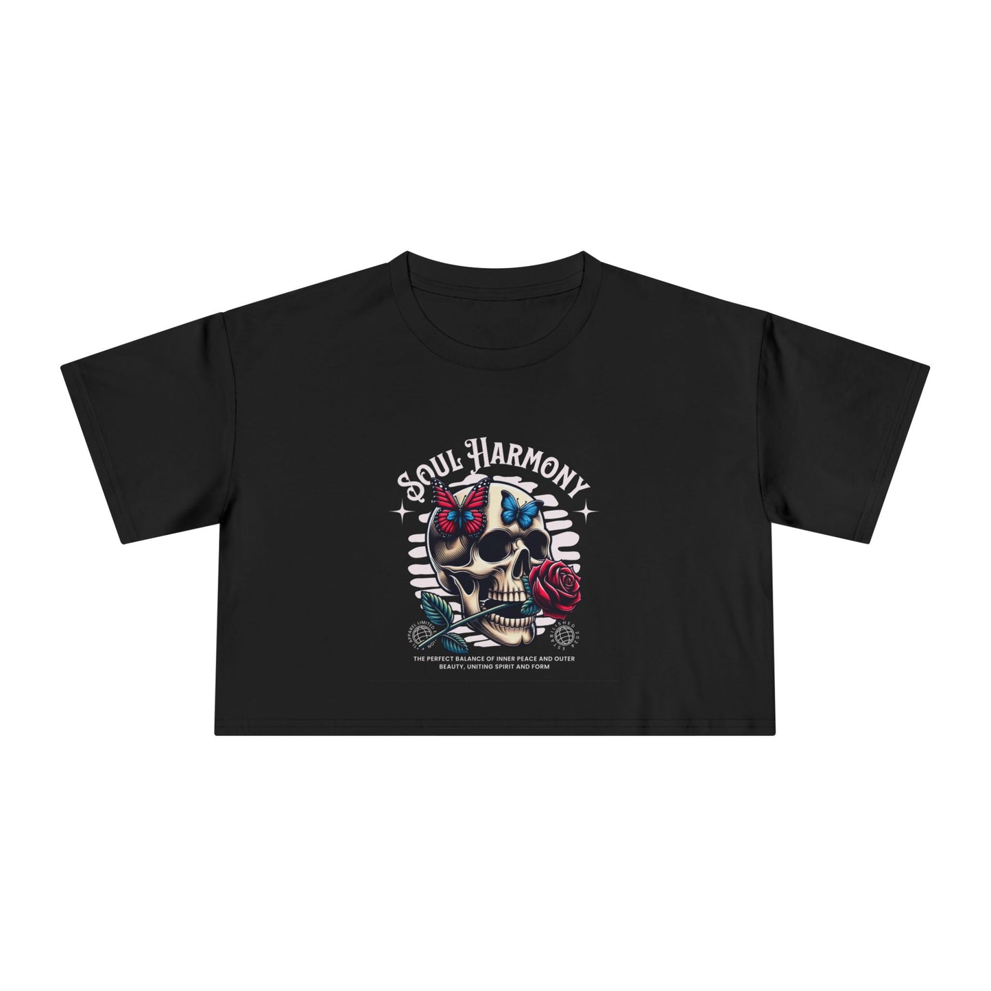 Soul Harmony Women's Crop Tee - Stylish Summer Top, Festival Wear, Boho Chic Tee, Graphic Crop Shirt