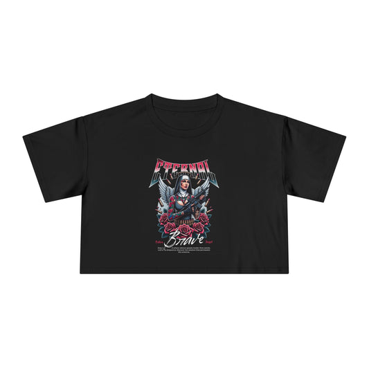 Brave Women's Crop Tee - Empowering Graphic Shirt for Confident Women, Gift Idea, Everyday Comfort