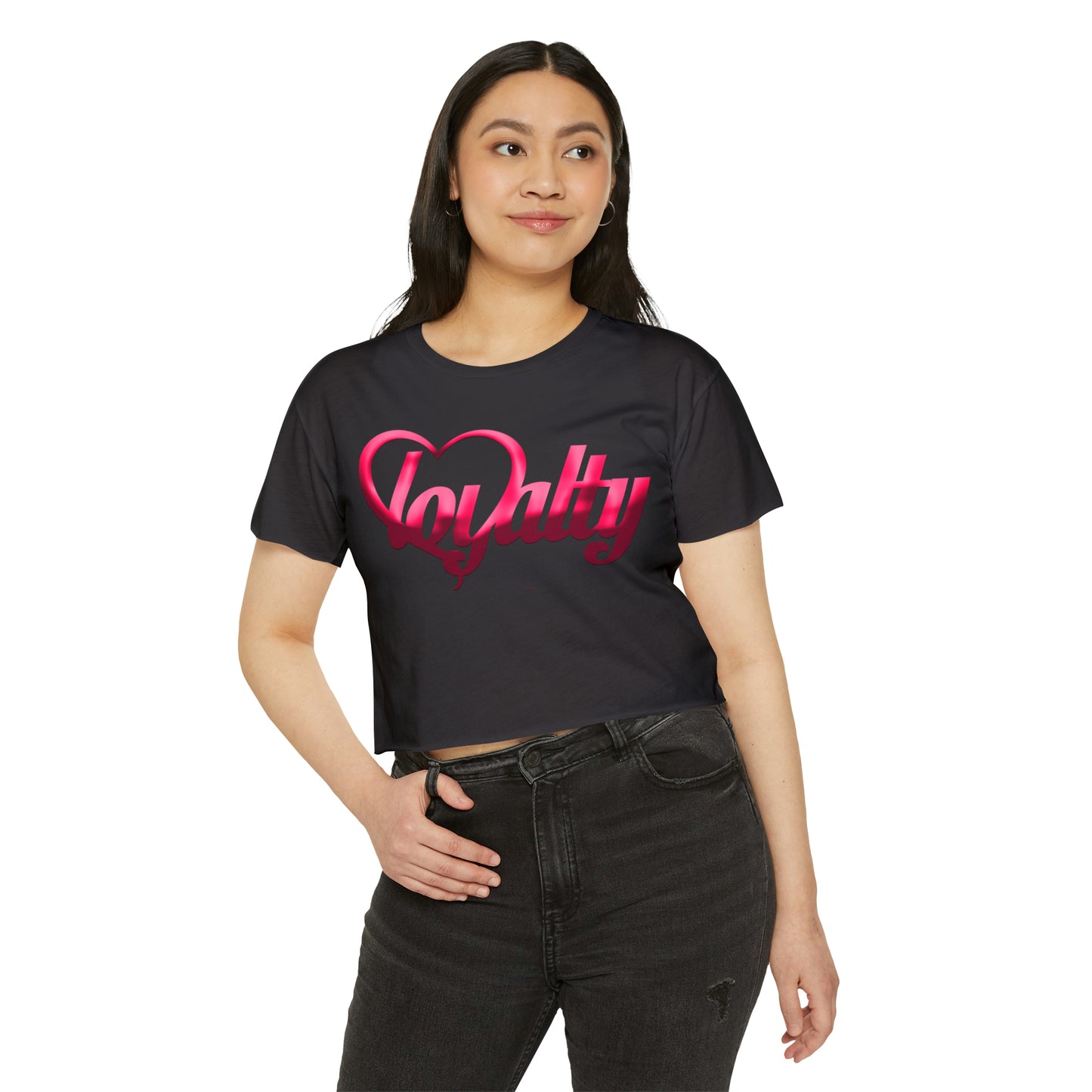 Crop top de festival para mujer - Pink Heart Of Loyalty